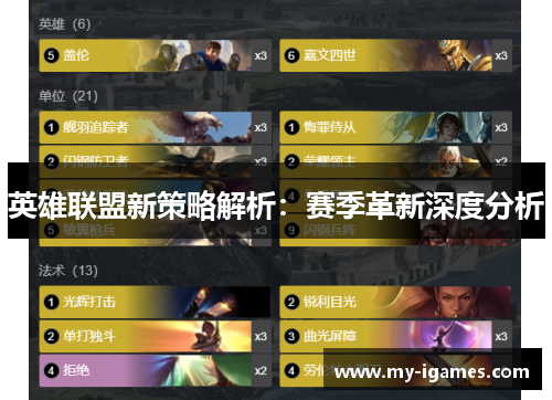 英雄联盟新策略解析:赛季革新深度分析 英雄联盟新策略解析:赛季革新深度分析